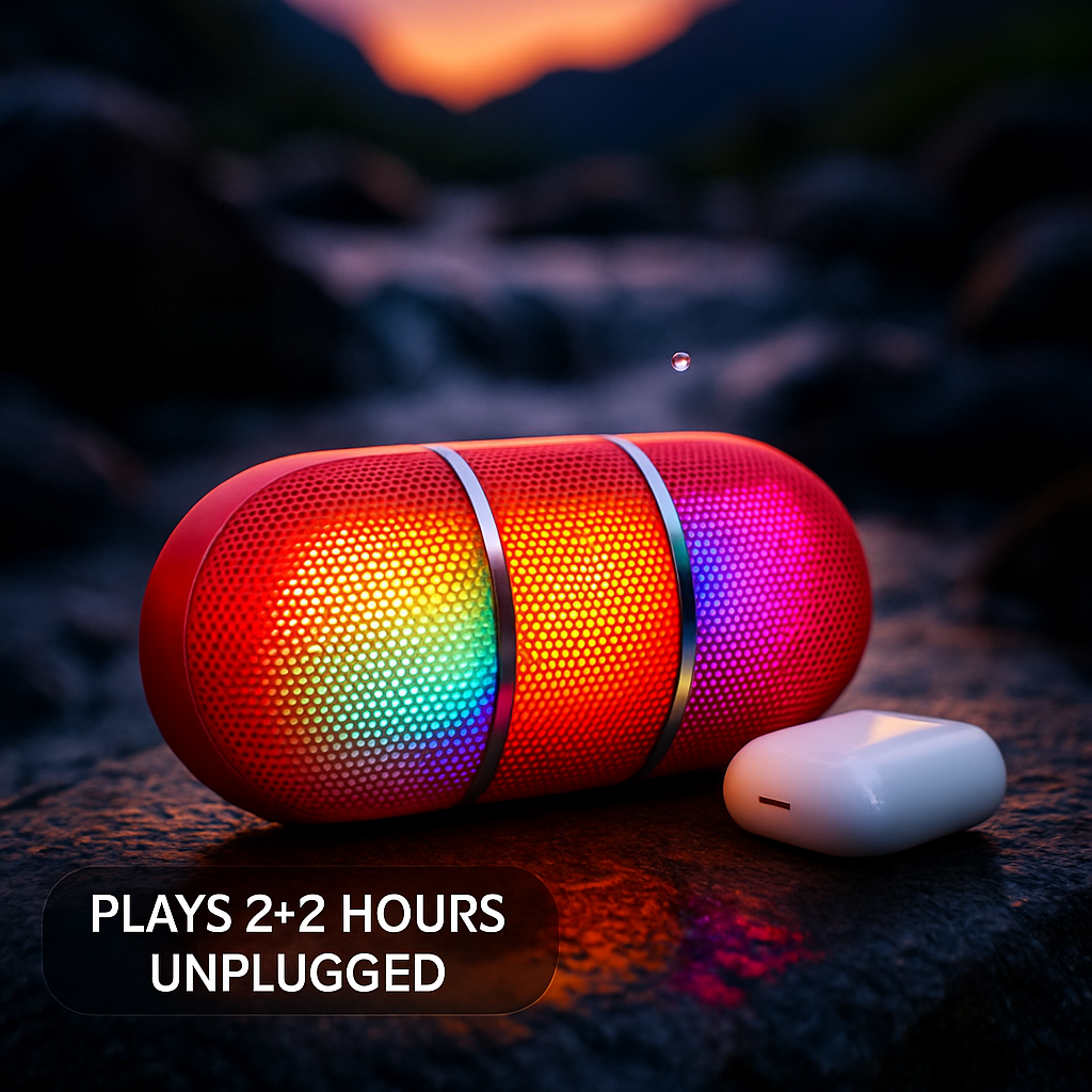 Ultra-Portable Rainbow LED Wireless Speaker