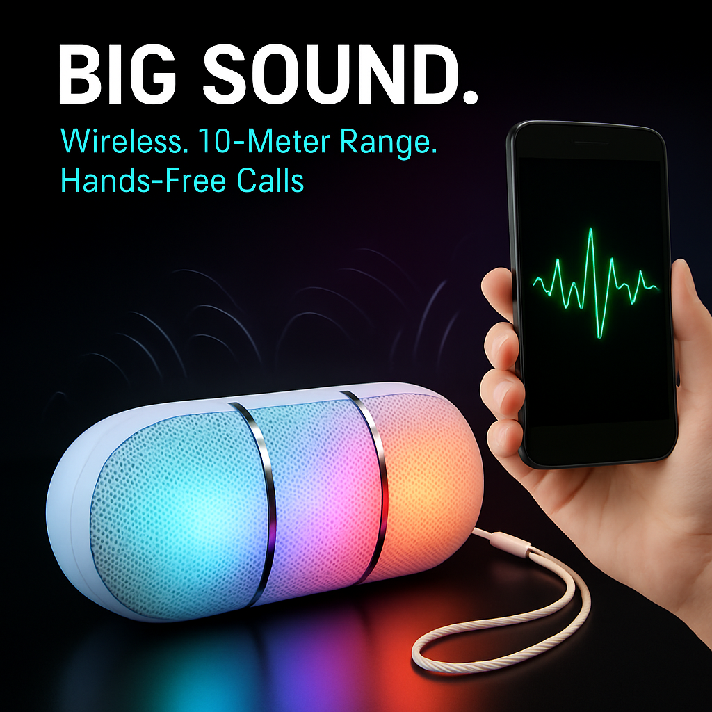 Ultra-Portable Rainbow LED Wireless Speaker