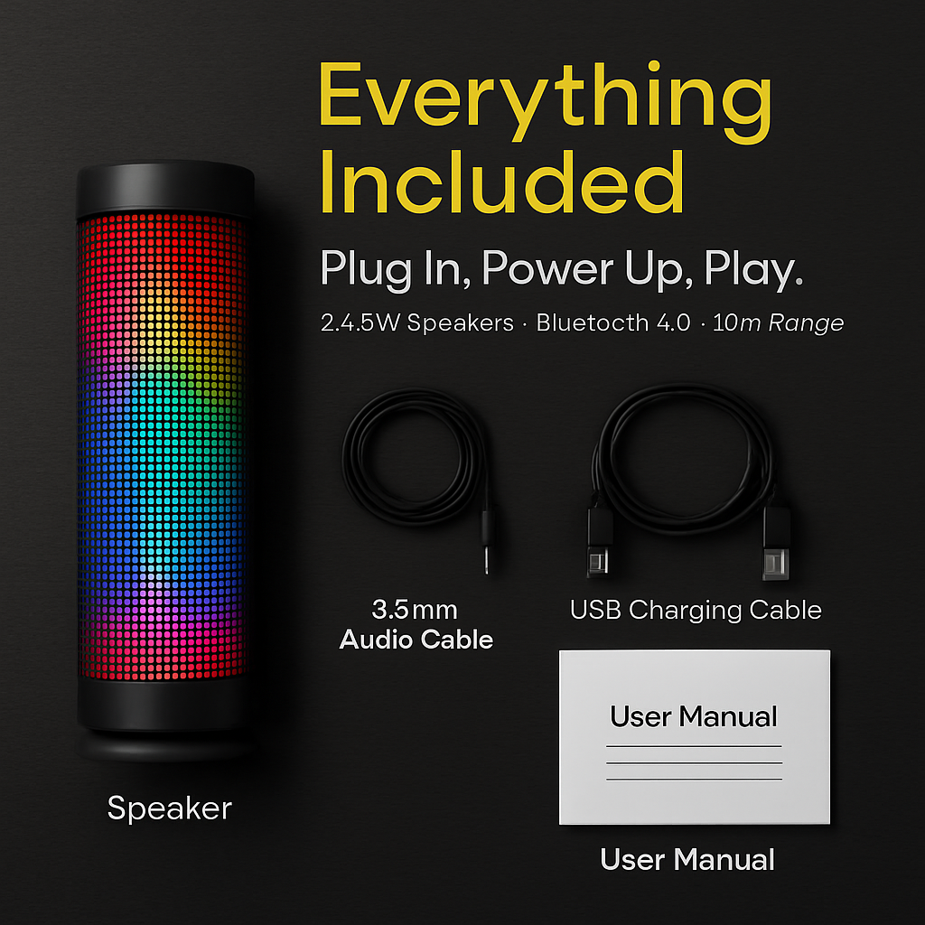 rainbow LED portable wireless speaker
