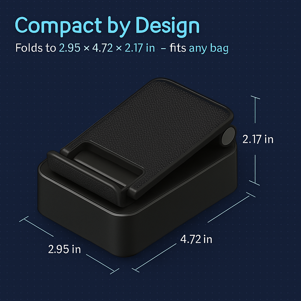 Foldable Wireless Speaker Phone Stand with Power Bank