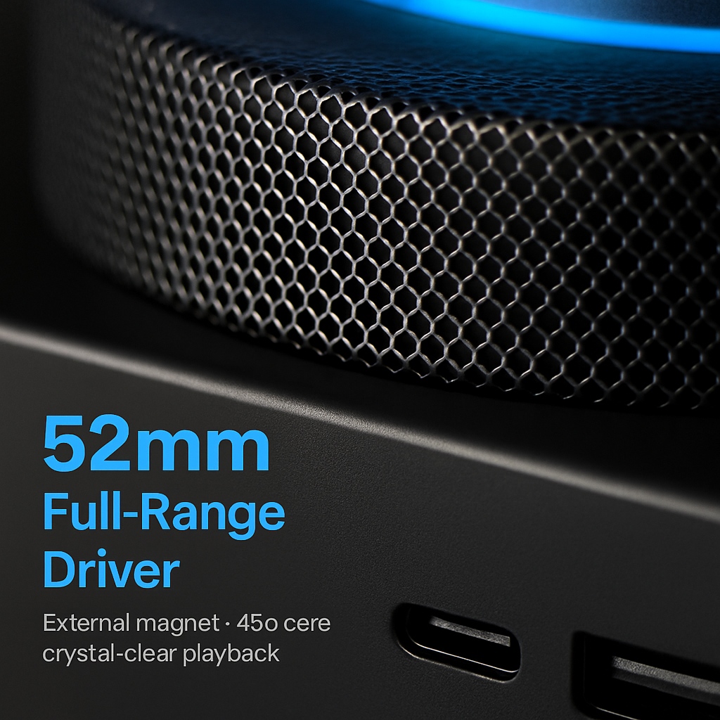 Foldable Wireless Speaker Phone Stand with Power Bank