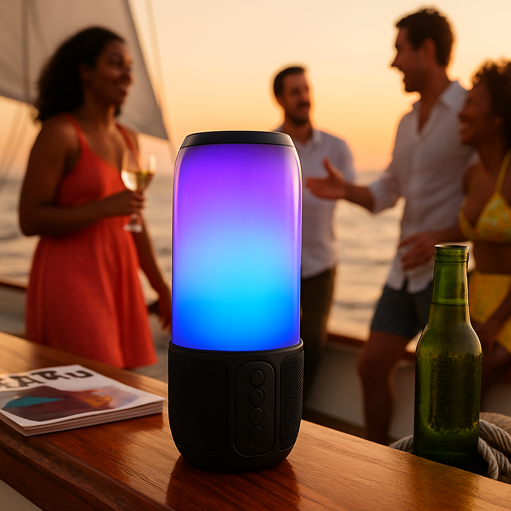 Portable Wireless Speaker with 6-Color Lights for Home