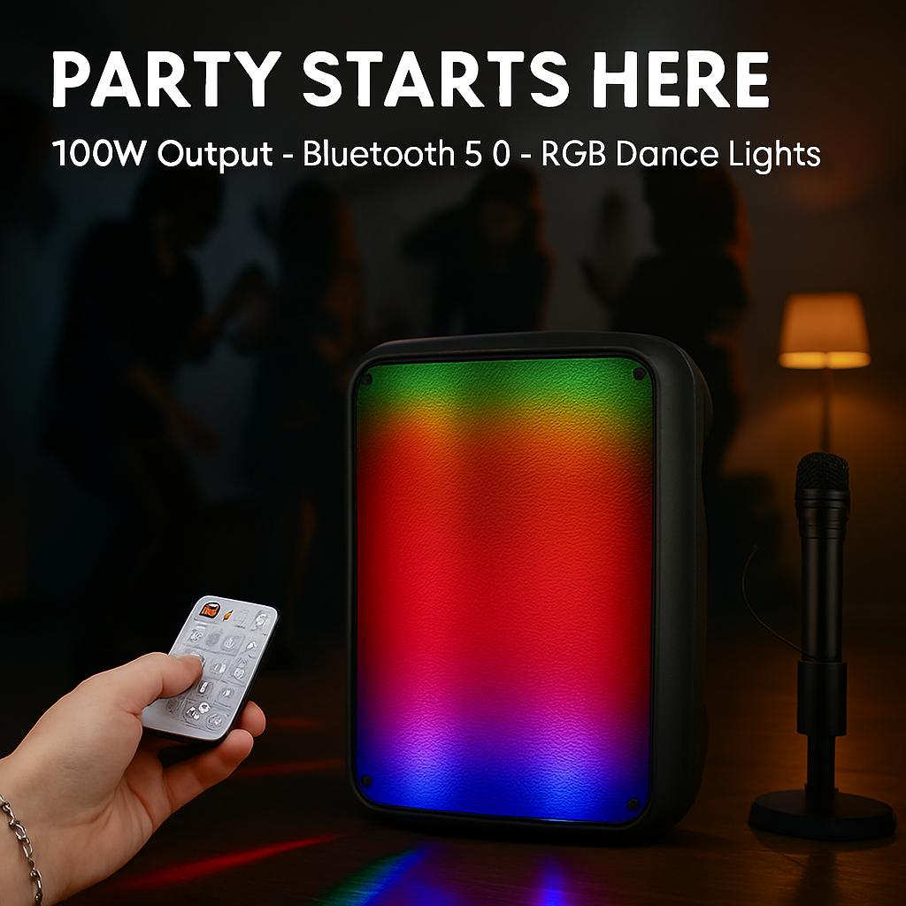 Portable Wireless Party Speaker with RGB Lights