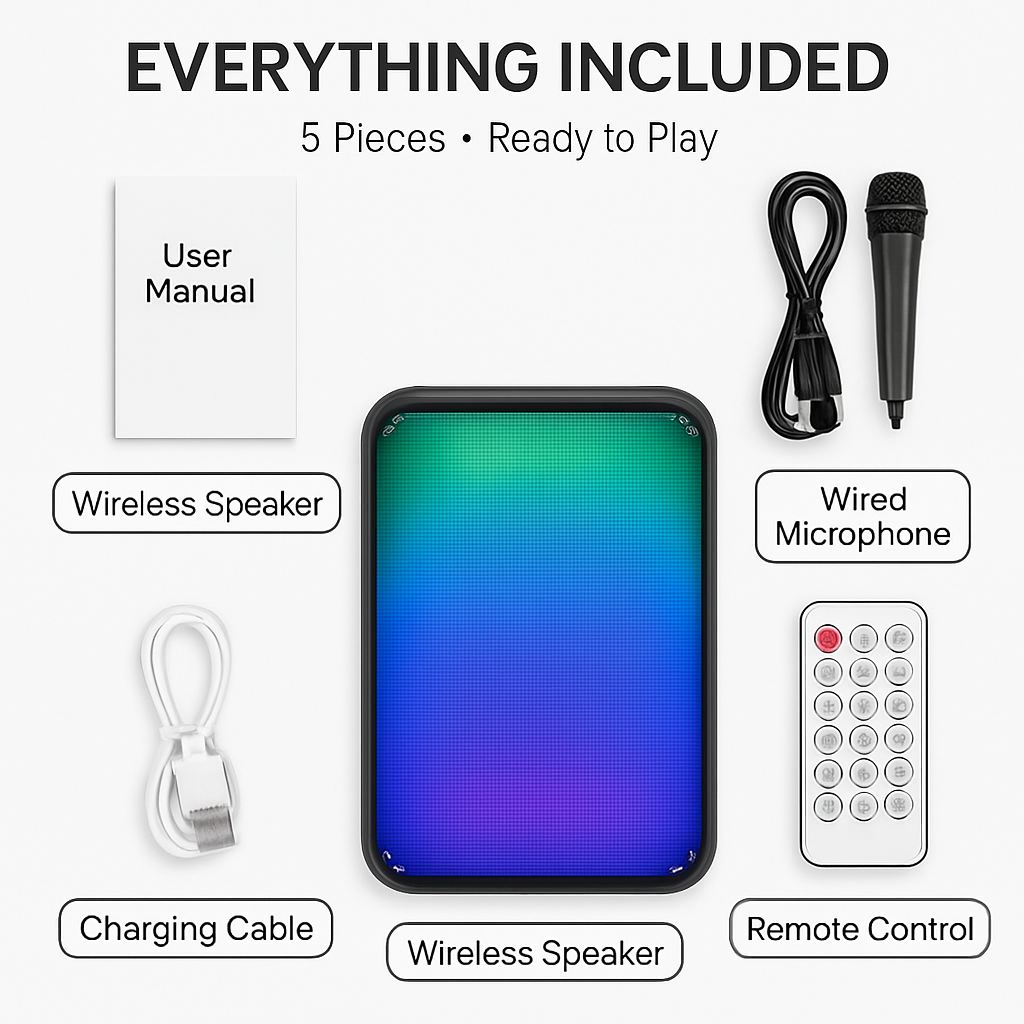 Portable Wireless Party Speaker with RGB Lights