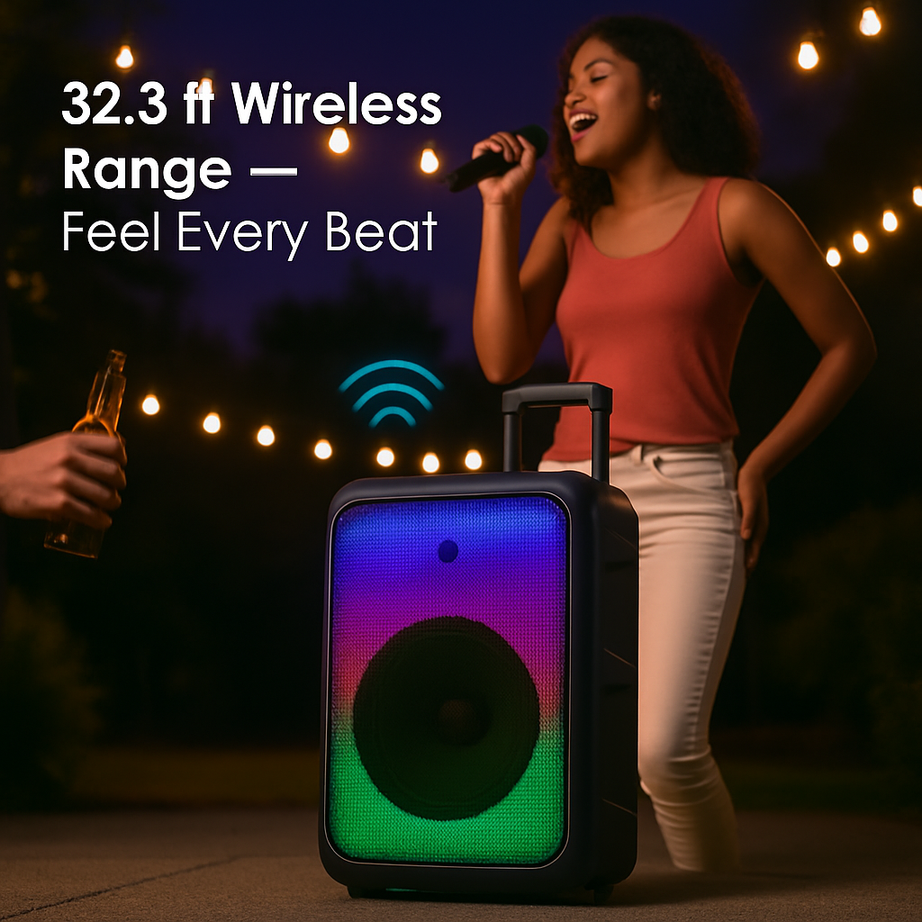 Portable Wireless Party Speaker with 5 Color LED Modes