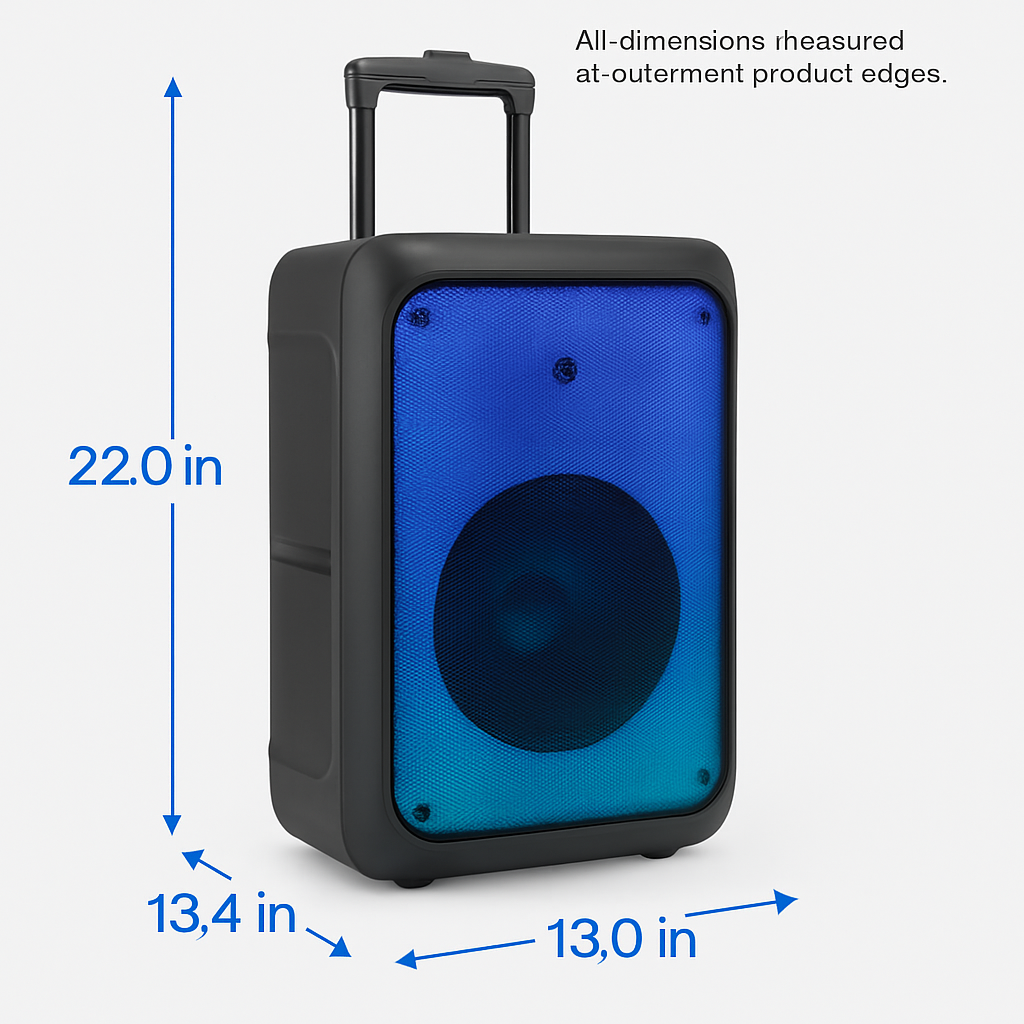 Portable Wireless Party Speaker with 5 Color LED Modes