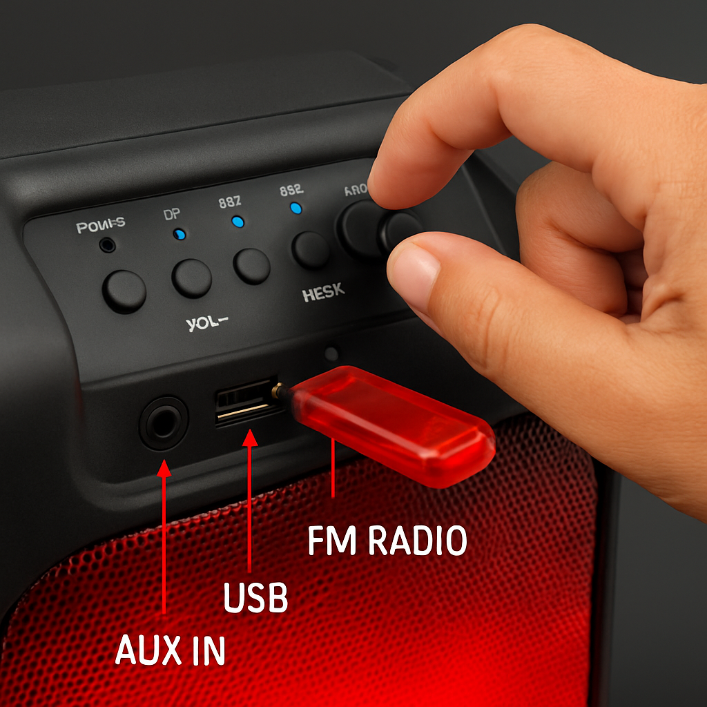 Portable Wireless Party Speaker with 5 Color LED Modes