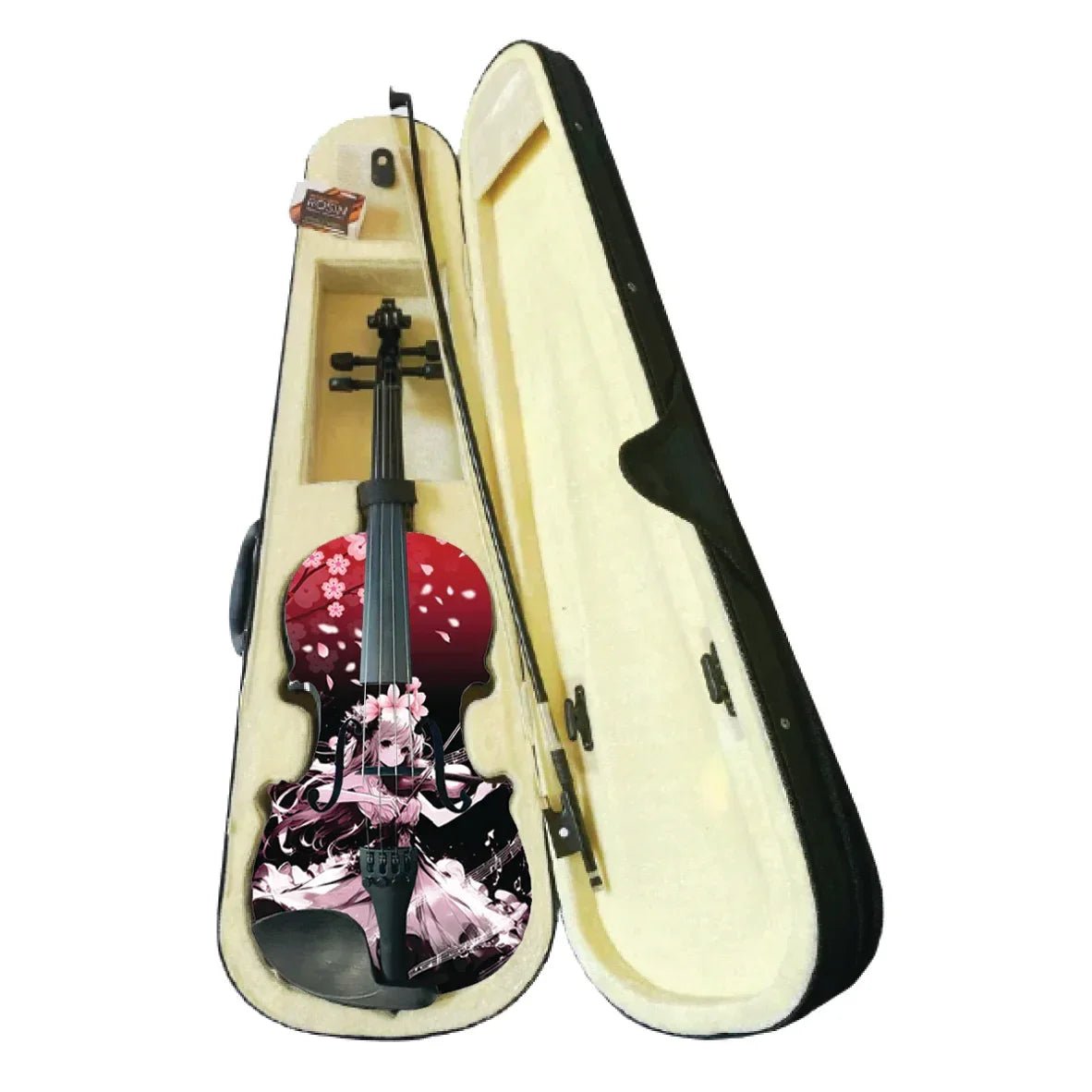 Cherry Blossom Girl Anime Violin Outfit | Carbon Fiber Bow & Faux Pearl Tailpiece