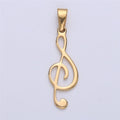 Gold Filled Stainless Steel Musical Note Pendant, Note Charm Music Lovers Gift Jewelry Silver Note Charm for Necklace Bracelet Making J-669