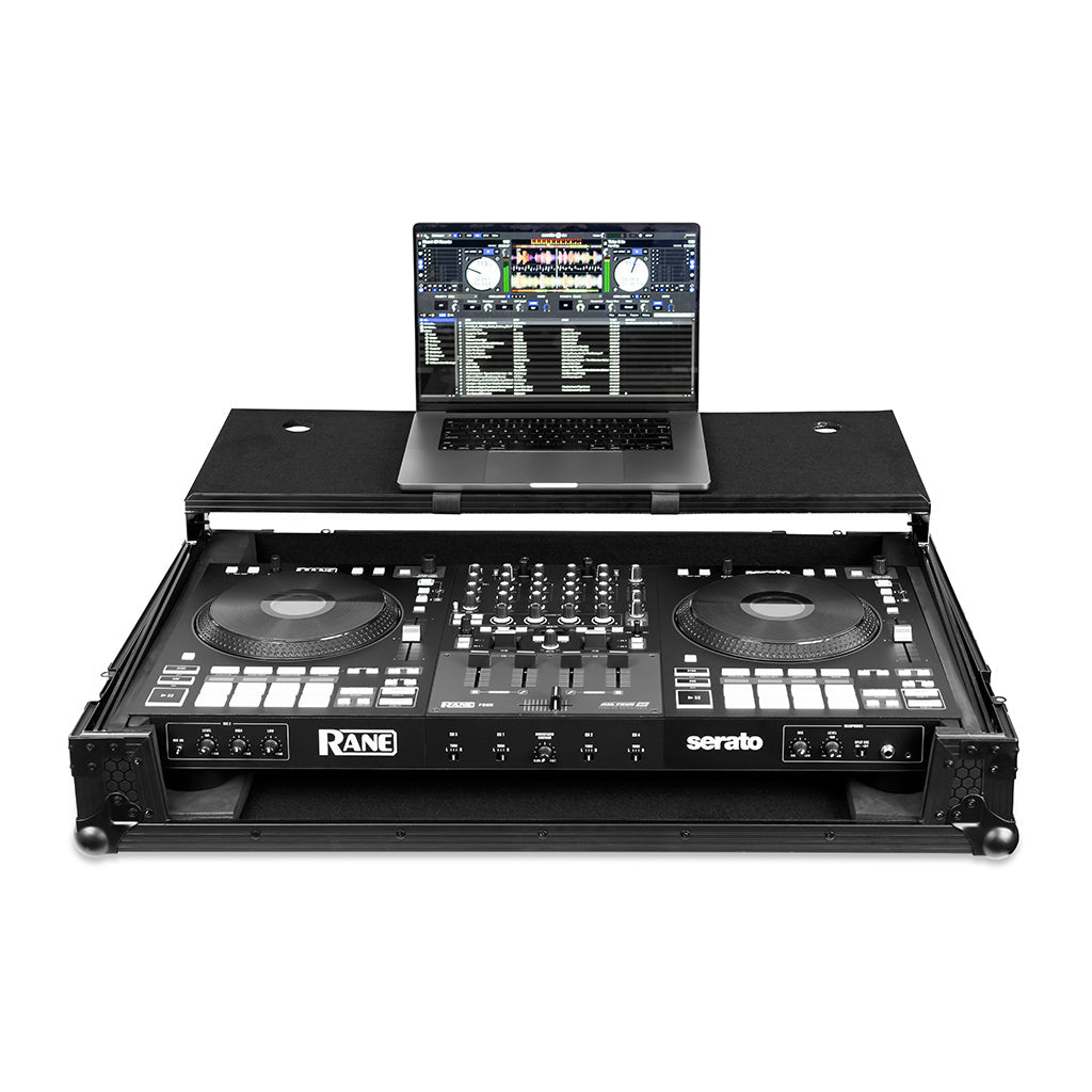Headliner HL10016 - Pitch Black Flight Case for Rane FOUR & PERFORMER with Laptop Platform and Wheels
