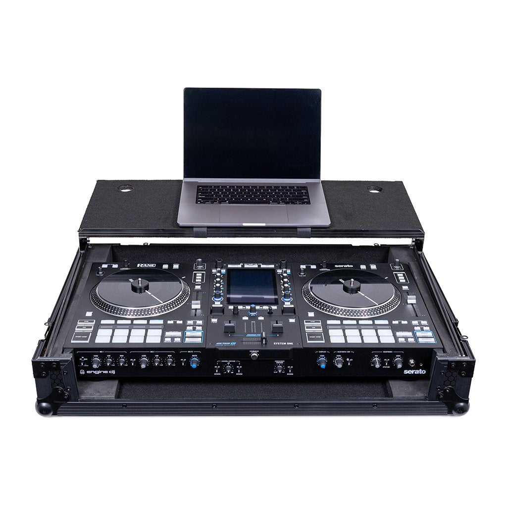 Headliner HL10027 - Pitch Black Flight Case for System One w/ Laptop Platform & Wheels