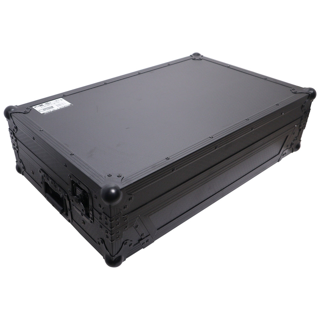 ProX XS-DDJREV7WLTBL - ATA Style Flight Case for Pioneer DDJ-REV7 DJ Controller with Laptop Shelf Wheels and 1U Rackspace Black Finish