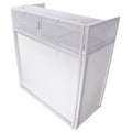 ProX XF-VISTAWHMK2 - VISTA DJ Booth Table Work Station with White Black Scrims and Carrying Bag White Frame