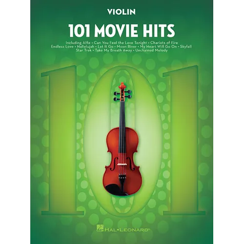 101 Movie Hits Violin Sheet Music Songbook Instrumental Folio for All Levels Includes My Heart Will Go On, Mission Impossible, Eye of the Tiger, the P - Paperback