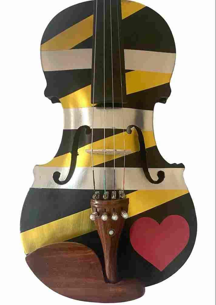 Rozanna's LOVE Wrap Violin Outfit | Gold & Silver Metallic Wrap, Red Heart
