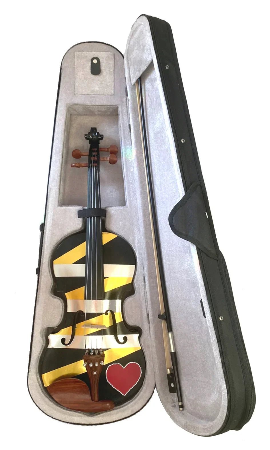 Rozanna's LOVE Wrap Violin Outfit | Gold & Silver Metallic Wrap, Red Heart