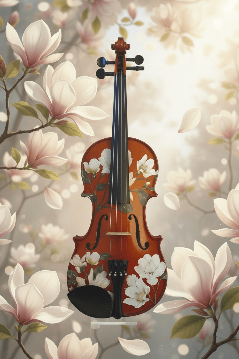 Magnolia Heaven Violin Natural Outfit | Pearl Fine Tuners & Brazilwood Bow