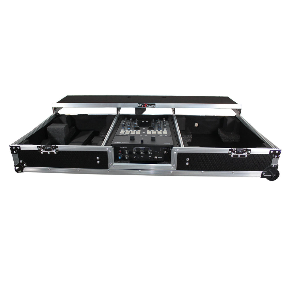 ProX XS-TMC1012WLTFBTL - Flight Coffin Case For Rane 72 Mixer and 2 Turntables in Battle Mode W-Laptop Shelf