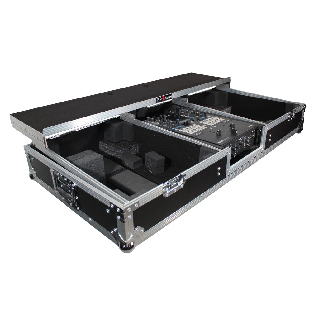 ProX XS-TMC1012WLTFBTL - Flight Coffin Case For Rane 72 Mixer and 2 Turntables in Battle Mode W-Laptop Shelf