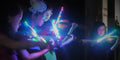 Rozanna's Multi Color Violin Glow Bow | 8 Light Settings & Crystal Frog