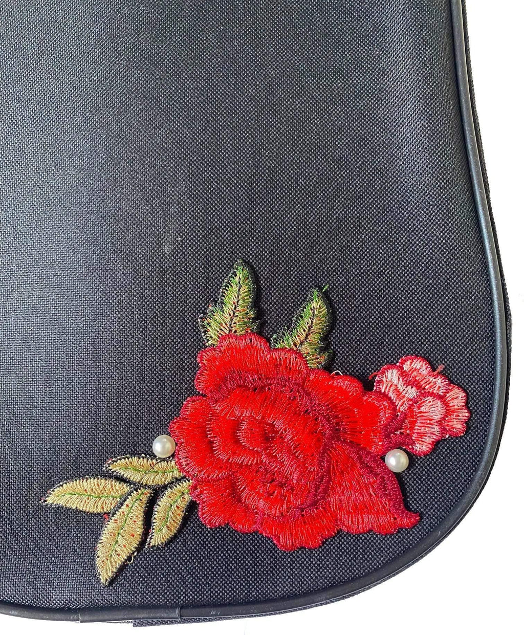 Rozanna's Butterfly Rose Violin Case | Ruby Roses, Butterfly & Faux Pearls
