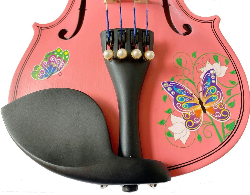 Butterfly Dream II Pink Glitter Violin Outfit | Pearl Tuners & Greco Border