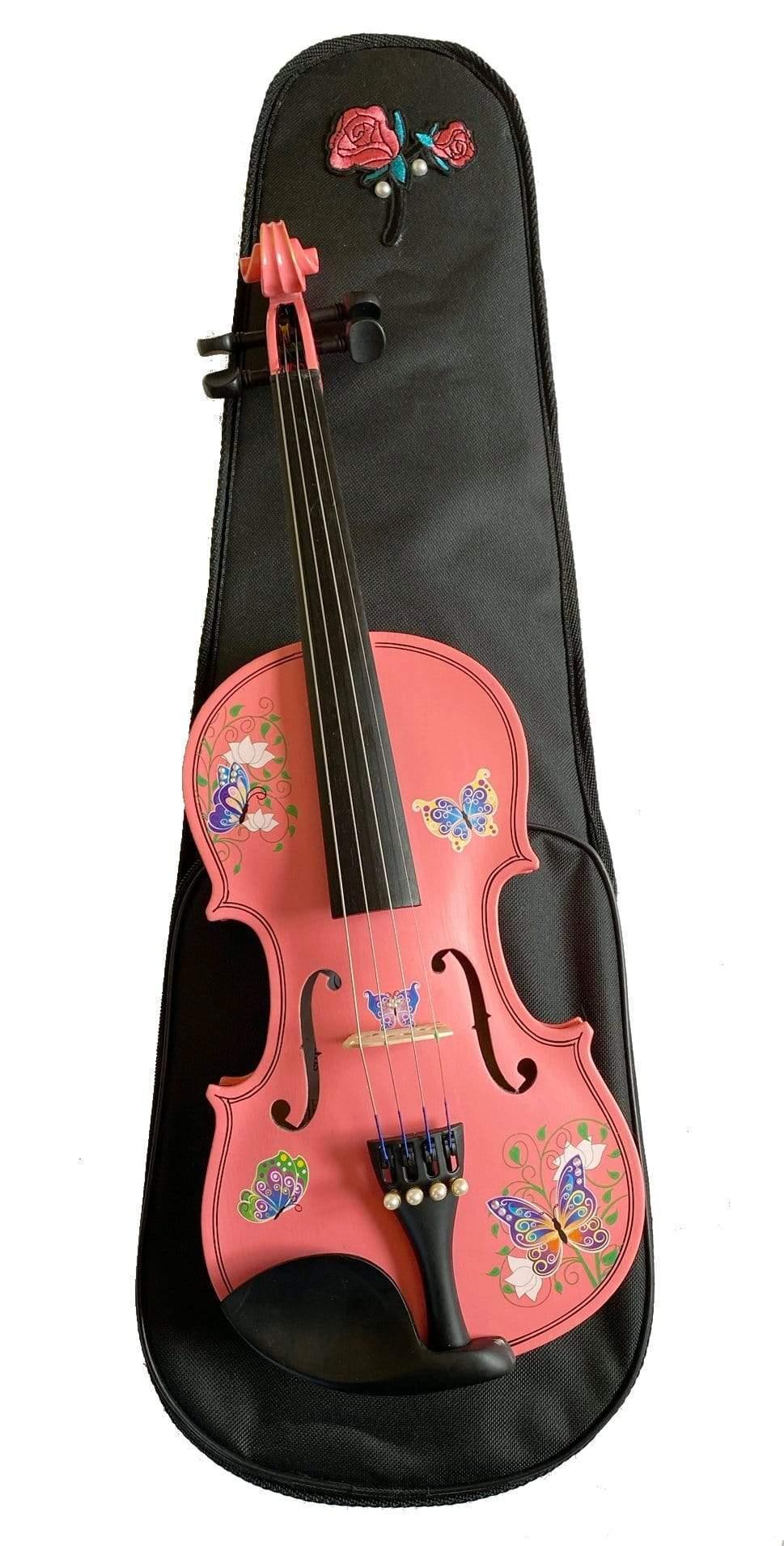 Butterfly Dream II Pink Glitter Violin Outfit | Pearl Tuners & Greco Border