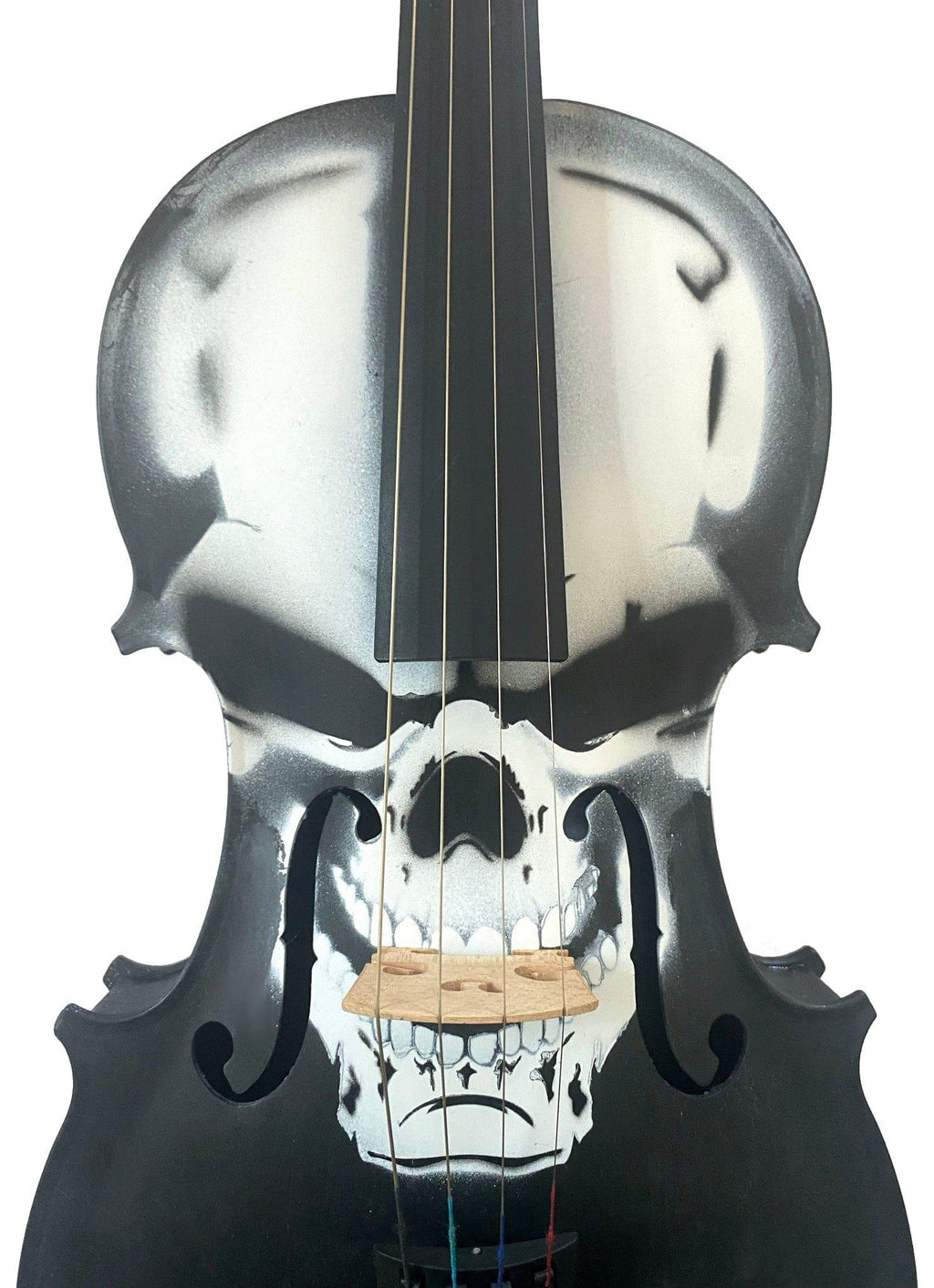 Scourge of War Skull Violin Outfit | Carbon Fiber Bow & Crystal Fine Tuners