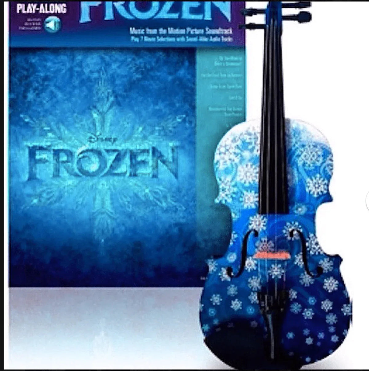 Snowflake Blue Violin Outfit | Carbon Fiber Bow & Crystal Fine Tuners