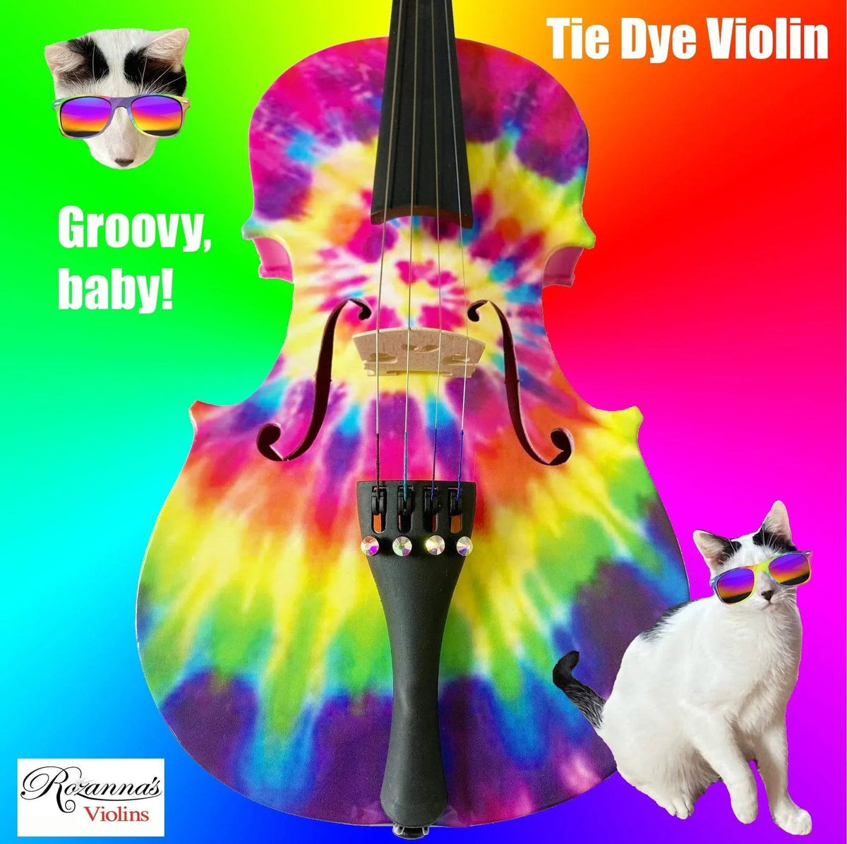 Tie Dye 1/2 Violin Outfit Crystal fine tuners