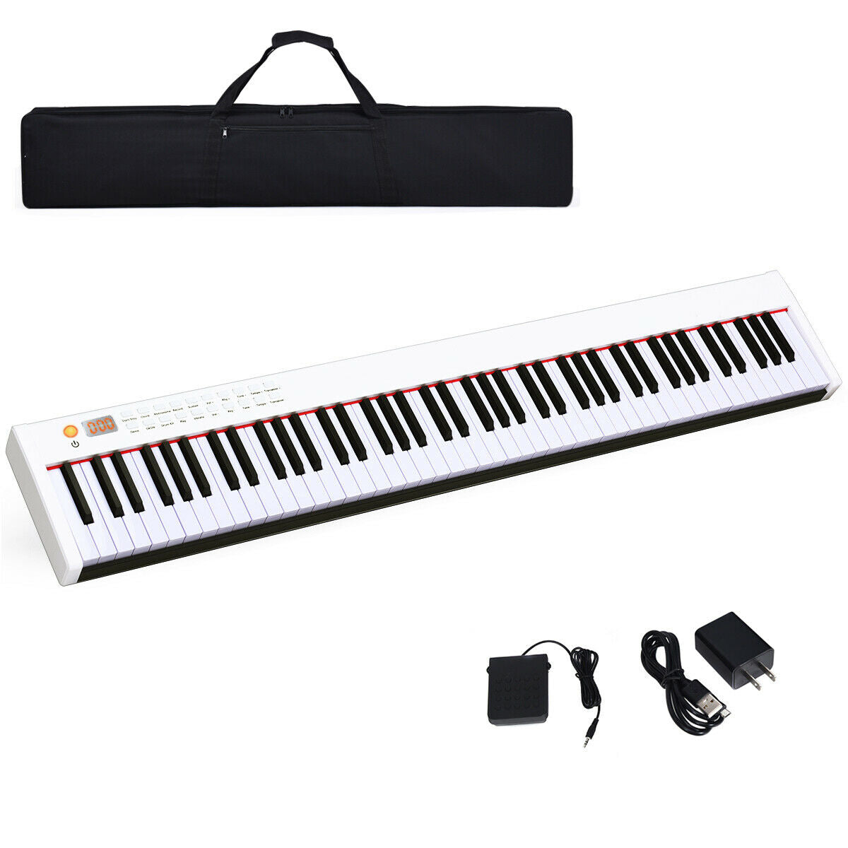 88-Key Portable Full-Size Semi-weighted Digital Piano Keyboard