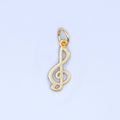 S925 Sterling Silver Musical Note Treble Clef Charm in Gold & Silver | SL-646