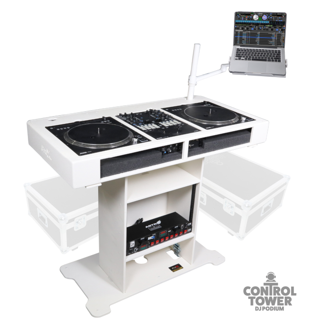 ProX XZF-DJXLCTW CASE - DJ Control Tower with 2 Flight cases (White)