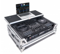ProX XS-DDJFLX10WLT - Flight Style Road Case For Pioneer DDJ-FLX10 or DDJ-GRV6 DJ Controller with Laptop Shelf 1U Rack Space and Wheels