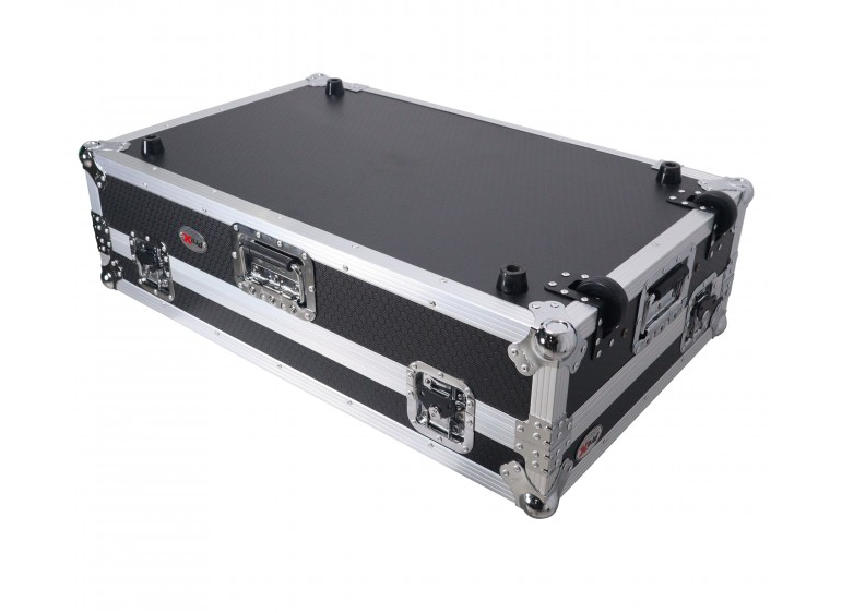 ProX XS-RANEFOURWLT - ATA Flight Style Road Case For RANE Four or RANE Performer DJ Controller with Laptop Shelf 1U Rack Space and Wheels