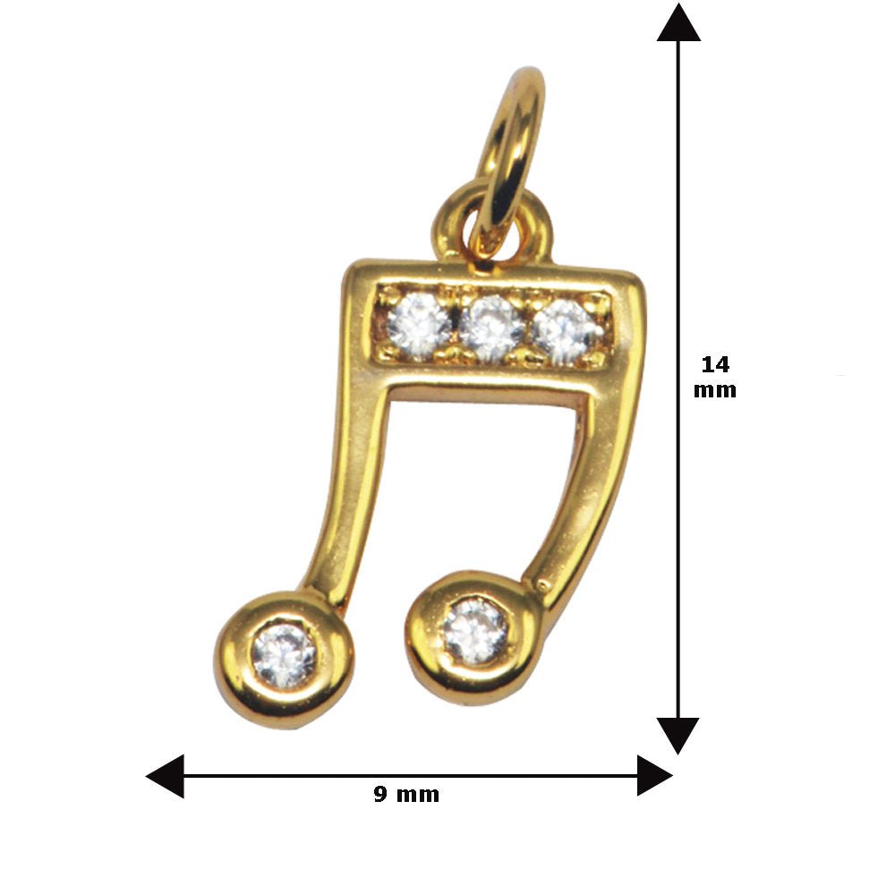 Silver Cubic Gold Filled Musical Note Charm Design Micro Pave Pendant for Earring Necklace Bracelet Charm Supply E-568 E-569