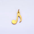 Stainless Steel 14mm Quaver Eight Note ♪ Music Symbol Charm in Gold & Silver | P1364