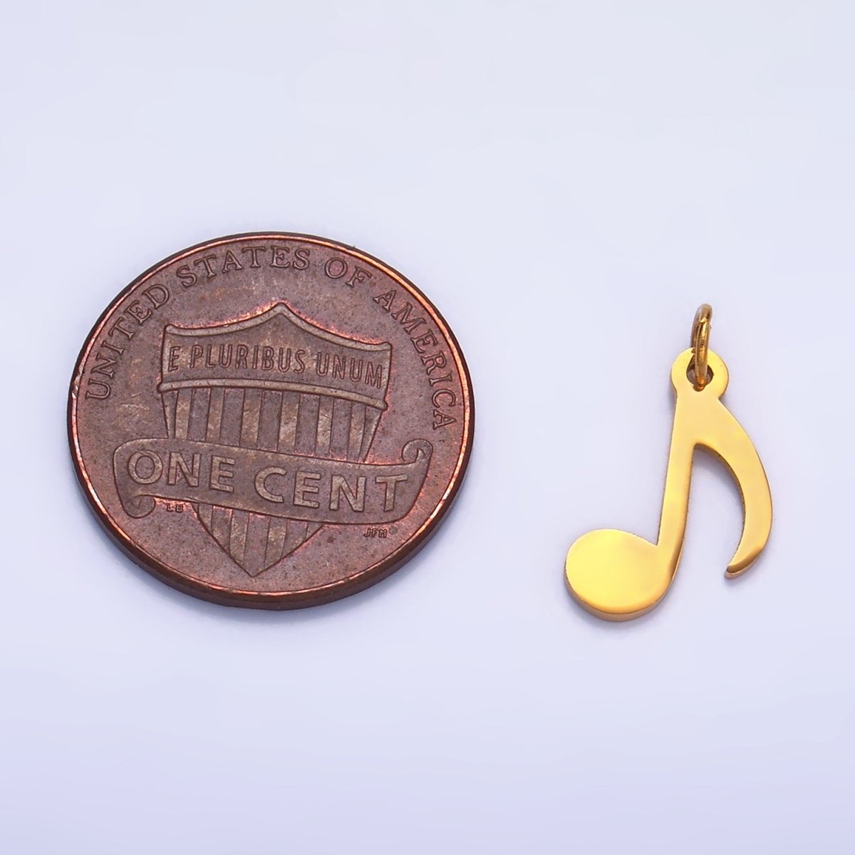Stainless Steel 14mm Quaver Eight Note ♪ Music Symbol Charm in Gold & Silver | P1364