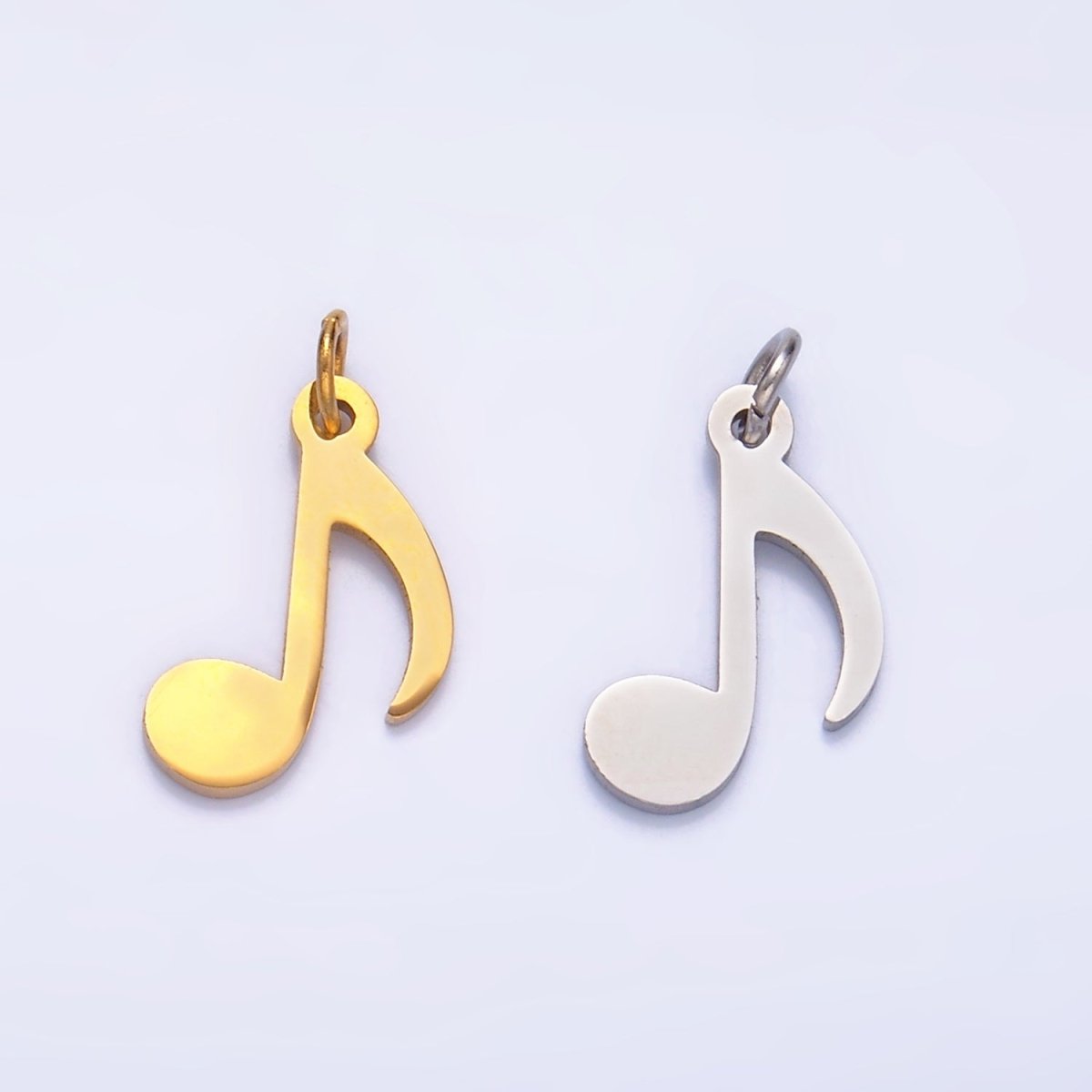 Stainless Steel 14mm Quaver Eight Note ♪ Music Symbol Charm in Gold & Silver | P1364