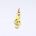 Stainless Steel 14mm Treble 'G' Clef 𝄞 Music Symbol Charm in Gold & Silver | P1272