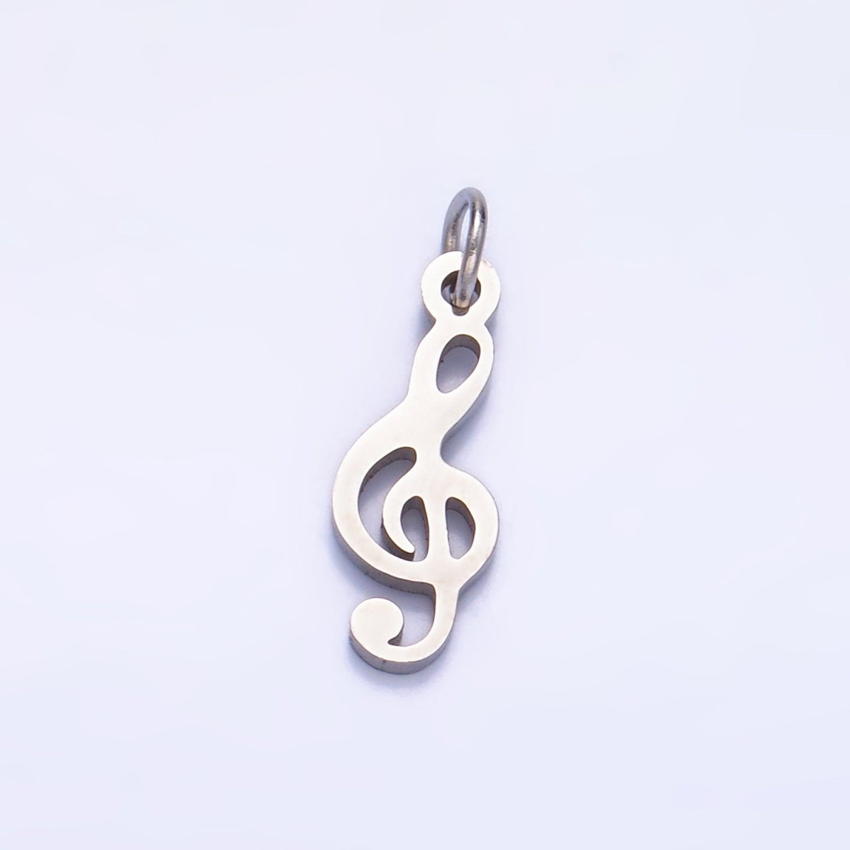 Stainless Steel 14mm Treble 'G' Clef 𝄞 Music Symbol Charm in Gold & Silver | P1272