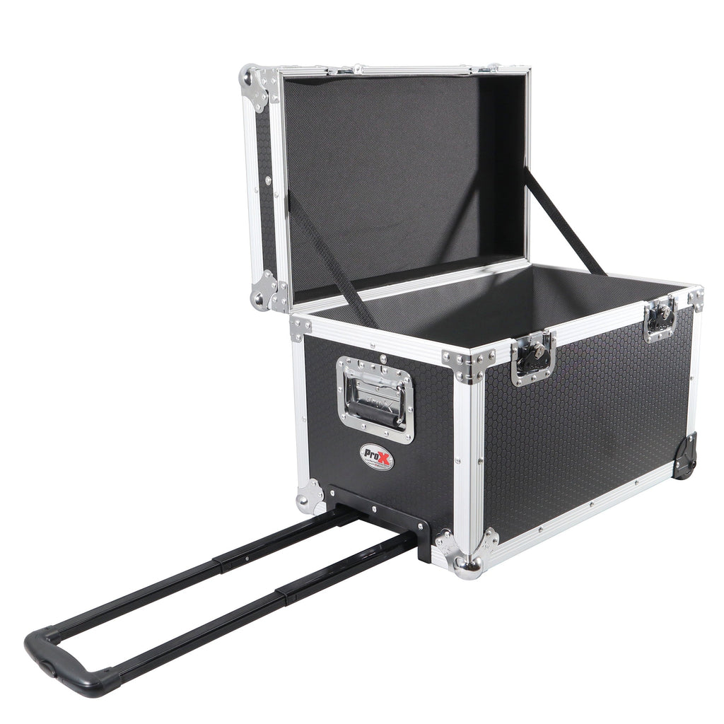 ProX T-UTIHWMK2 - Rolling Utility Case W/ Retractable Handle and Low-Profile Recessed Wheels 17x24.5x15" Exterior For Cabales/100 LP Vinyl Records