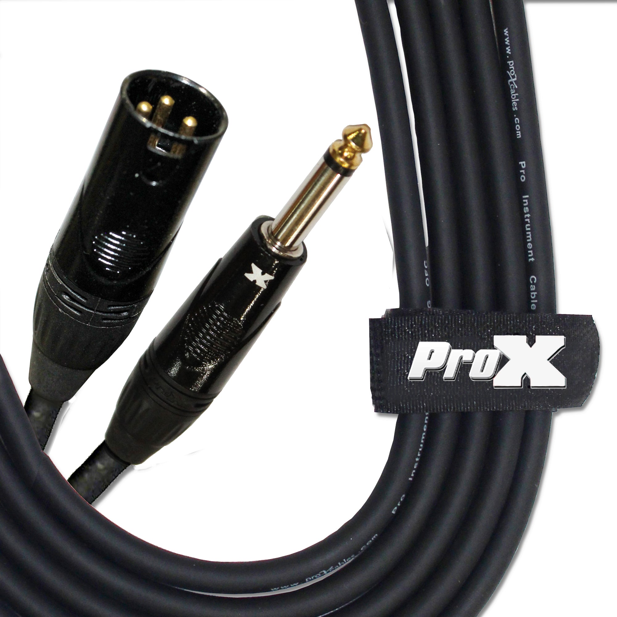 ProX 10 Ft. Unbalanced 1/4" TS-M to XLR3-M High Performance Audio Cable