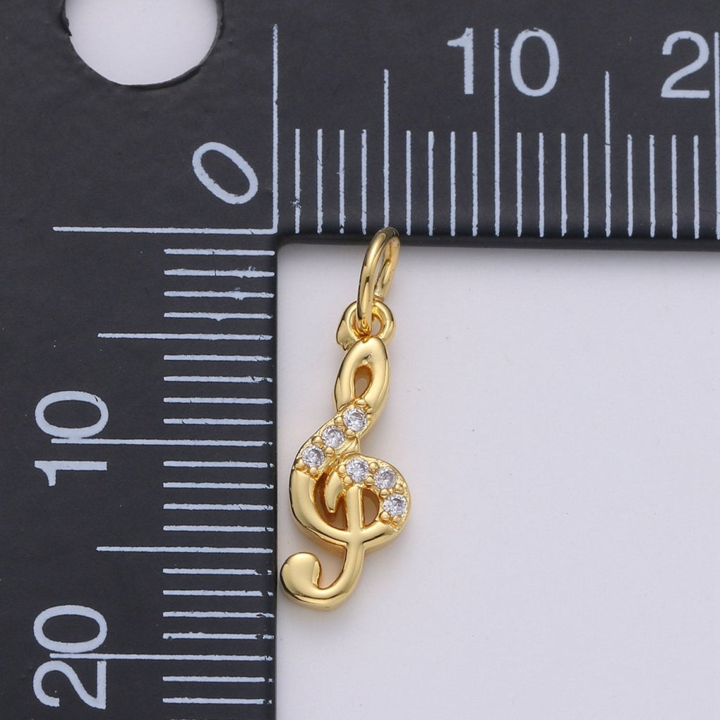 Treble Clef Charms Musical Note Charm Music Pendant Gold Filled Charm Musician Jewelry for Bracelet Necklace Earring Charm D-291  D-292