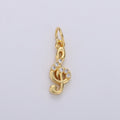 Treble Clef Charms Musical Note Charm Music Pendant Gold Filled Charm Musician Jewelry for Bracelet Necklace Earring Charm D-291  D-292