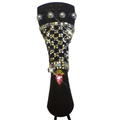 Rozanna's Onyx Lattice Violin Tailpiece | Black & Clear Crystal Checkerboard