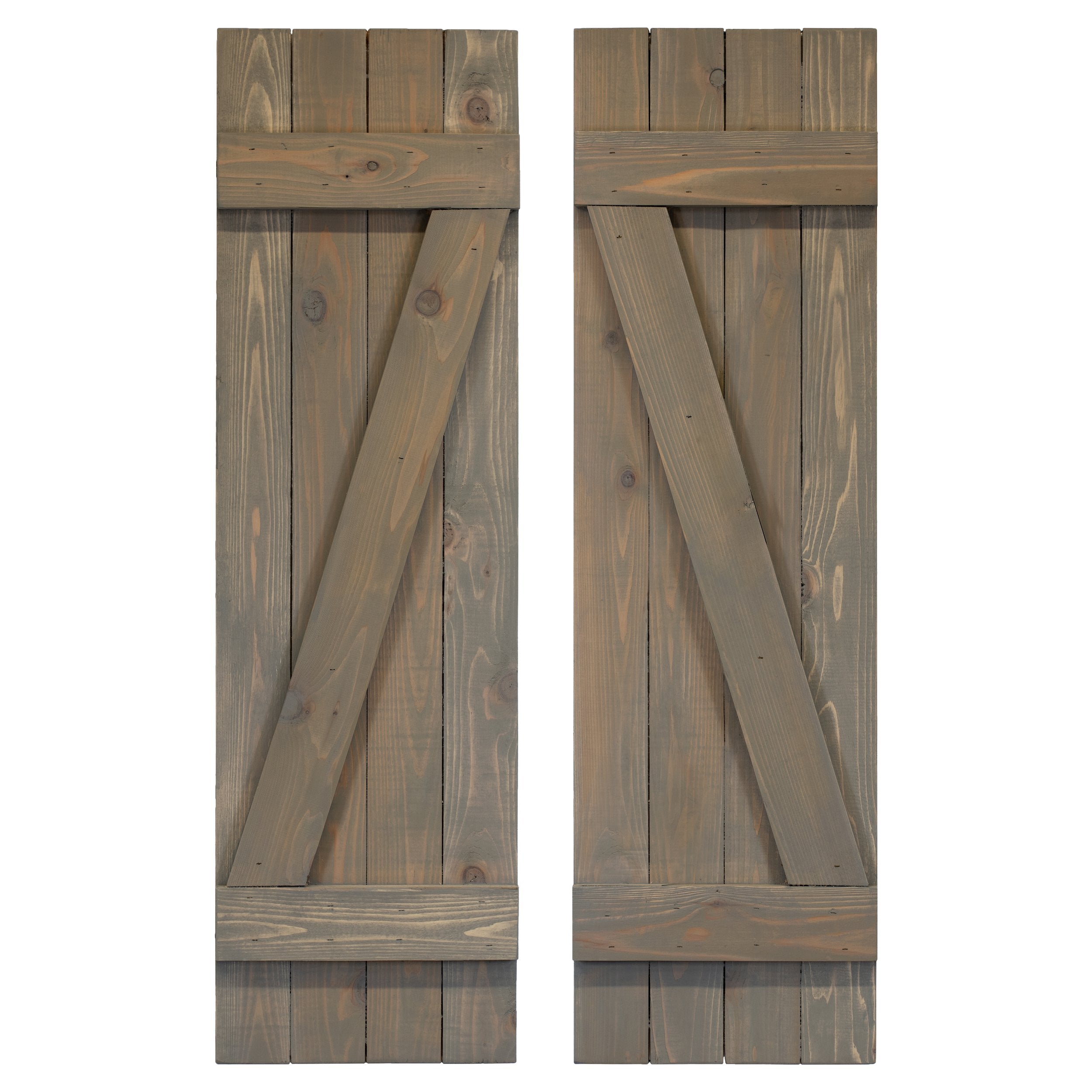 Z-Bar Exterior Wood Shutters - Cedar - Set of 2