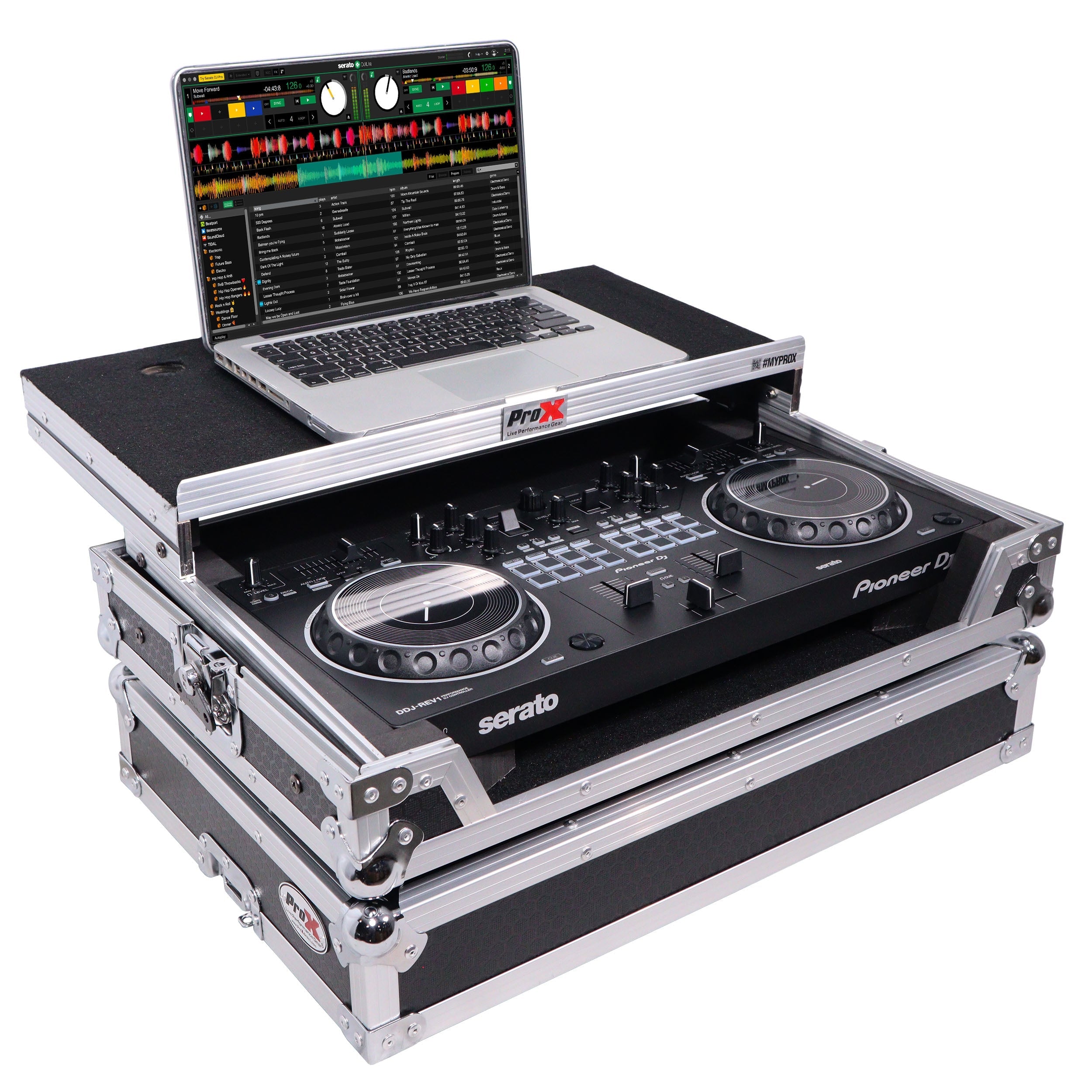 ProX X-DDJREV1LT - ATA Flight Case For Pioneer DDJ-REV1 DJ Controller with Laptop Shelf