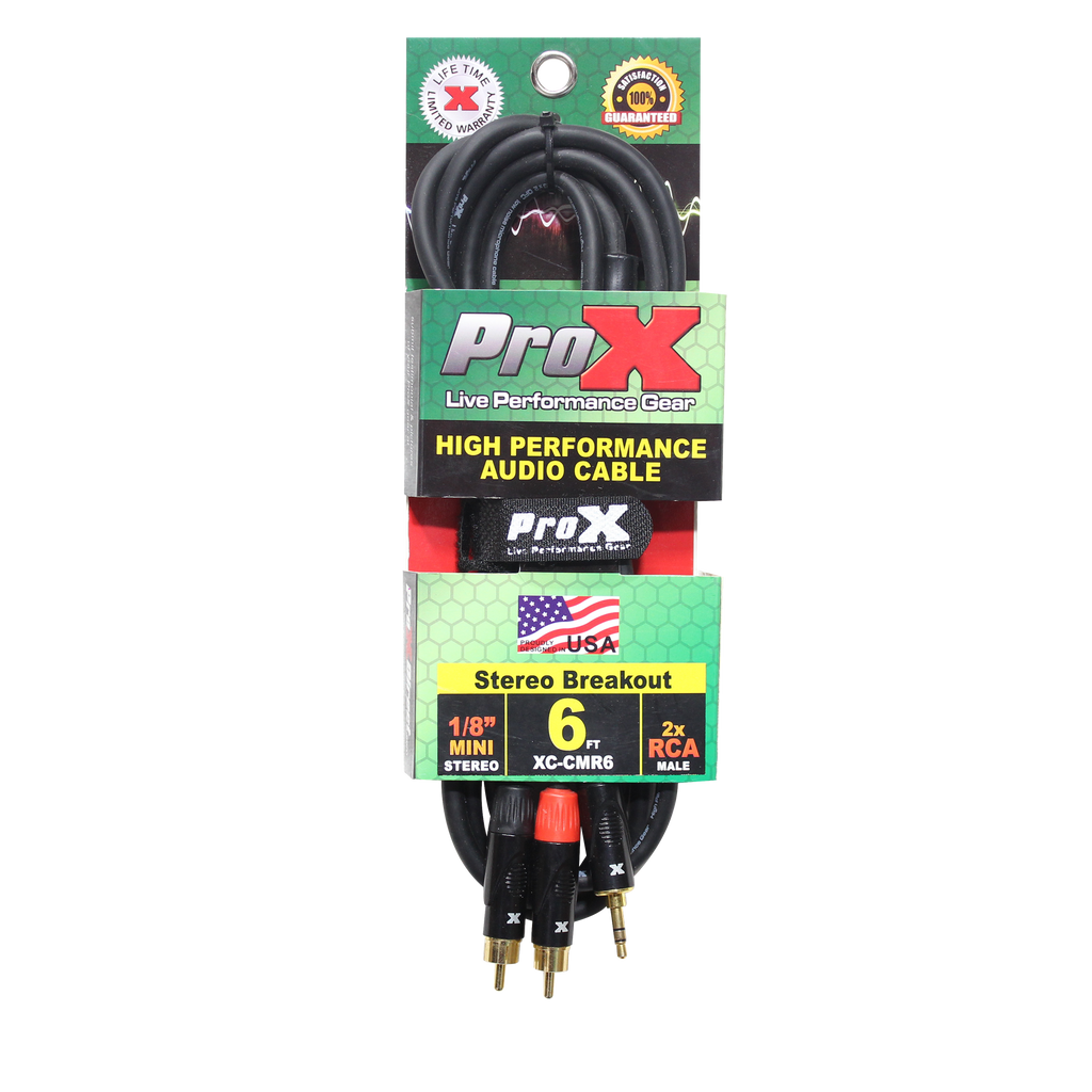 ProX XC-CMR06 - 3FT 3.5mm TRS to DUAL RCA-M CABLE