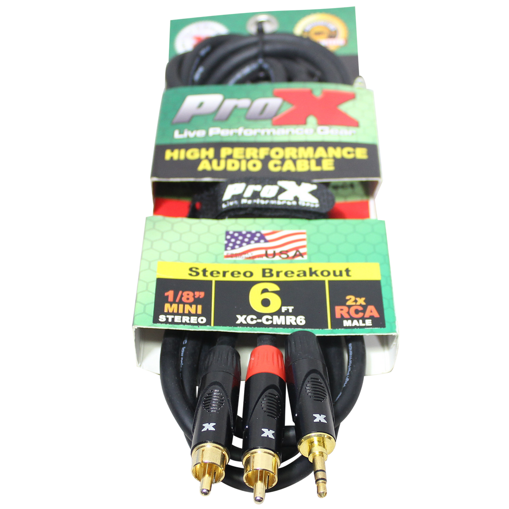 ProX XC-CMR06 - 3FT 3.5mm TRS to DUAL RCA-M CABLE